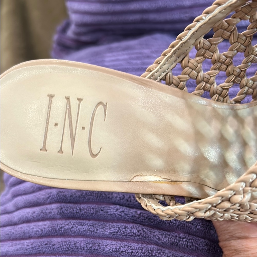 INC International Concepts Tan Mules with Woven Design - Picture 4 of 10